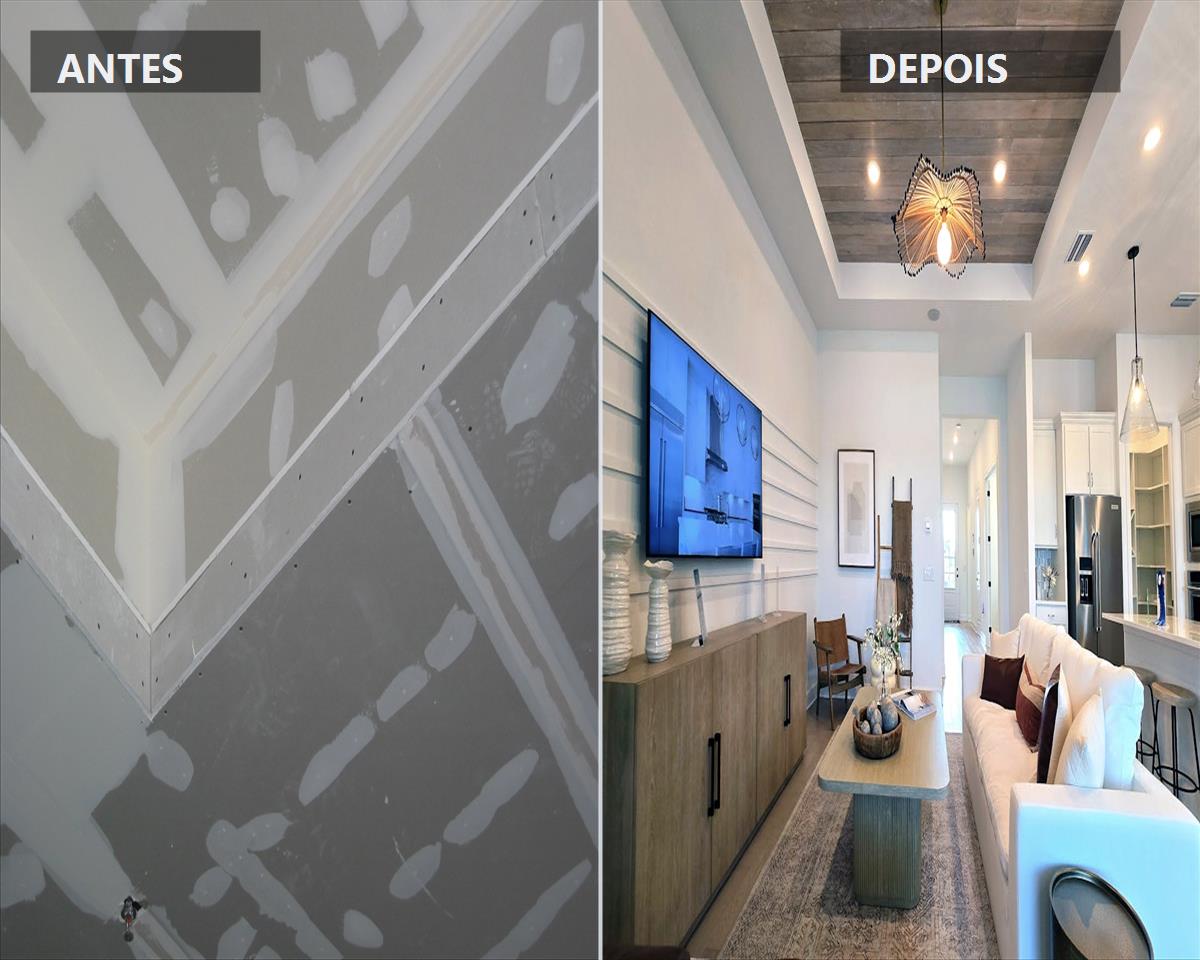 Quarto com teto em drywall